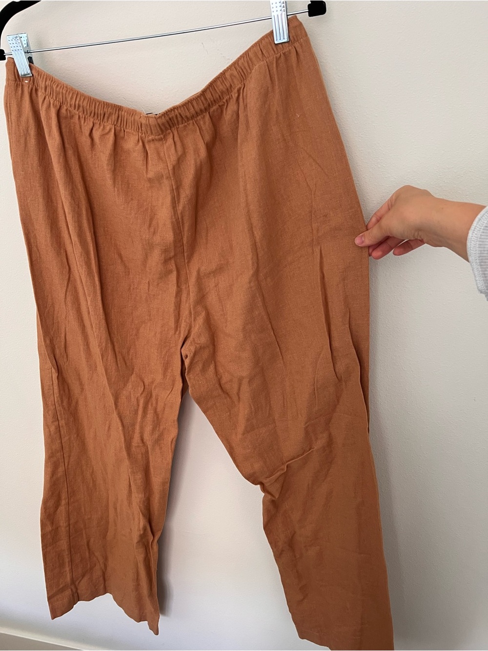 Abercrombie & Fitch Wide-Leg Linen Cotton blend pants